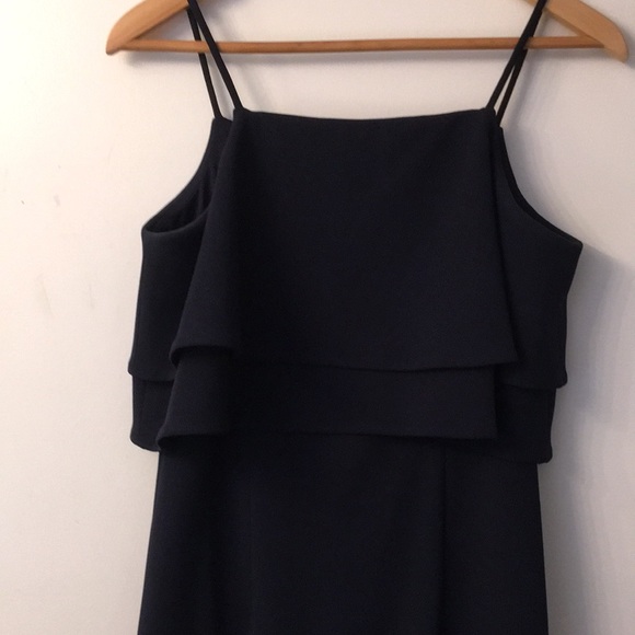 Maggy London Navy Blue Ruffle Strappy Midi Formal Dress 4 - Picture 2 of 7